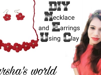 DIY Made Necklace and Earrings Using Clay#jewellery #superclay #earrings #clacraft#giftideas
