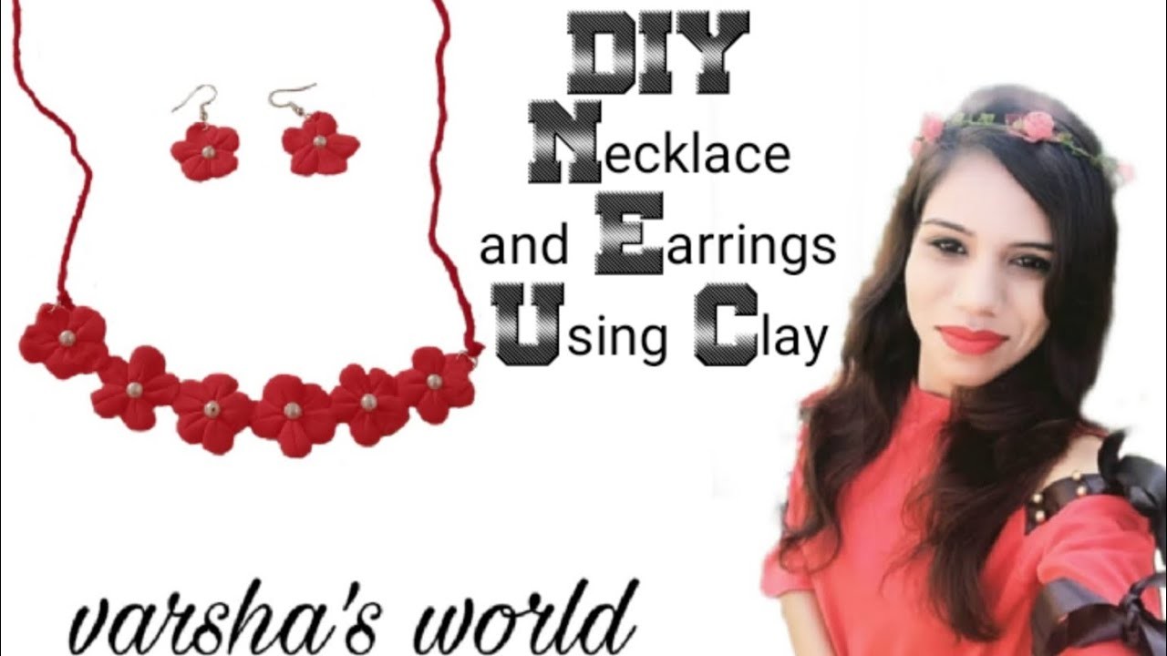 DIY Made Necklace and Earrings Using Clay#jewellery #superclay #earrings #clacraft#giftideas