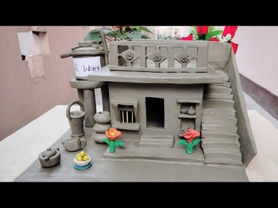 DIY miniature mud clay house. DIY amazing clay house||#how #handmade #art #craft #clayhouse #youtube