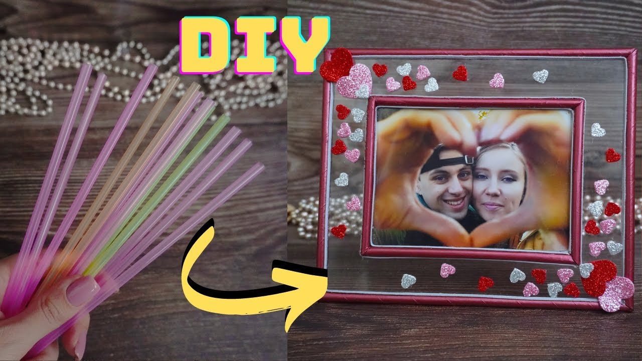 DIY photo frame idea for Valentine's Day. Handmade Picture Frame Making At Home