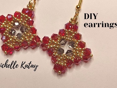 Easy beaded earrings, how to make earrings with bicone beads
