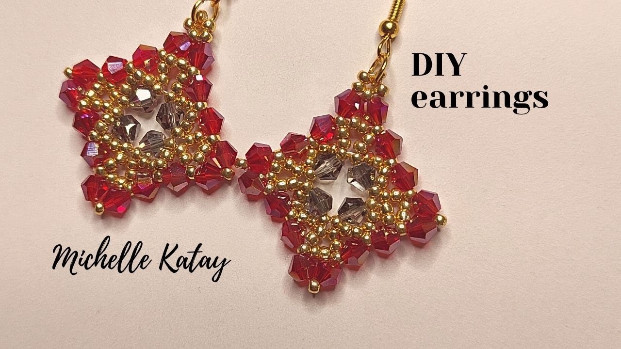 Easy beaded earrings, how to make earrings with bicone beads