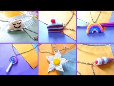 Easy craft ideas.craft ideas.how to make.handmade clay necklace.handmade jewelry