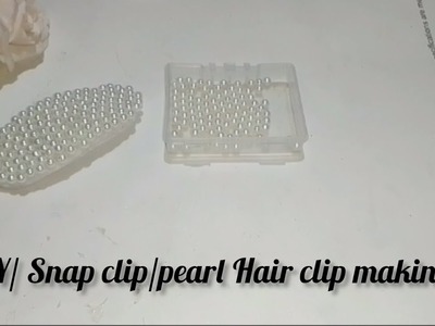 Hair clip making.DIY easy pearl Hair clip  #handmade  #hairclip                       #snapclip