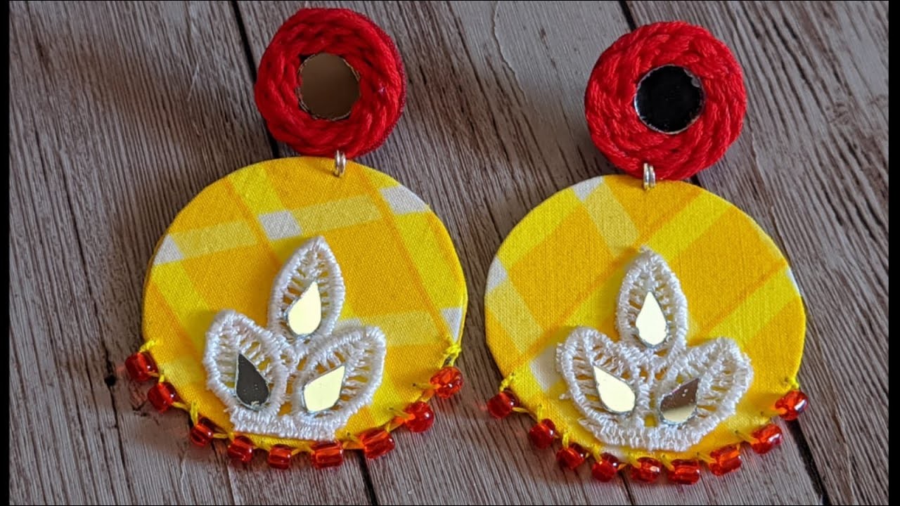 Handmade earrings DIY FABRIC EARRINGS create ideas make money earring tutorial