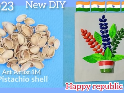 Home decorating ideas handmade with Pistachios shell New DIY crafts. happy republic day ????????#artartist