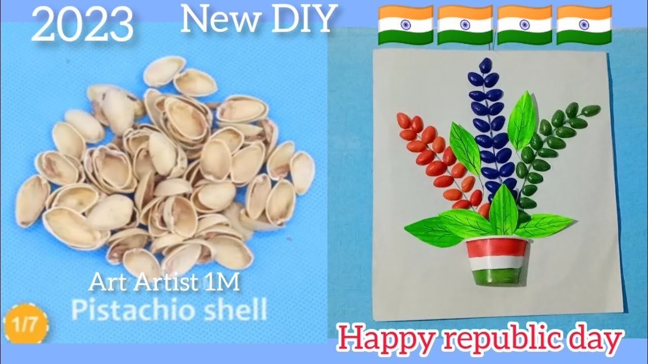 Home decorating ideas handmade with Pistachios shell New DIY crafts. happy republic day ????????#artartist