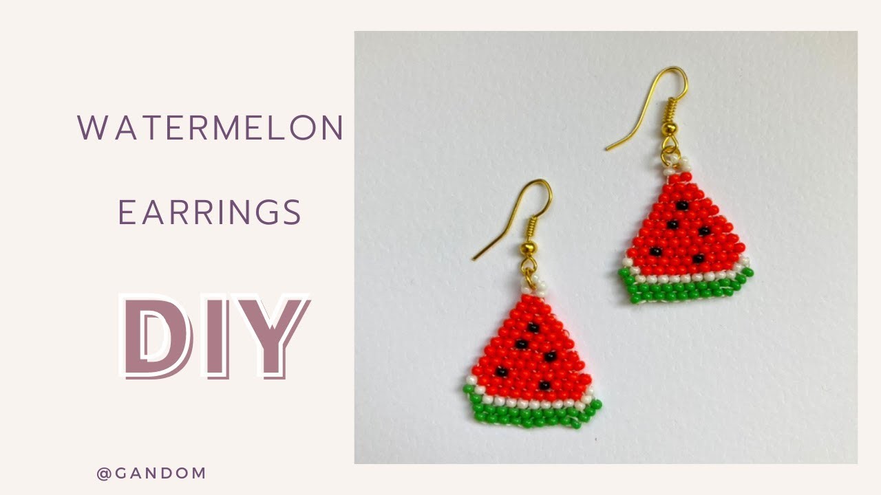 How to make a Cute watermelon earrings .