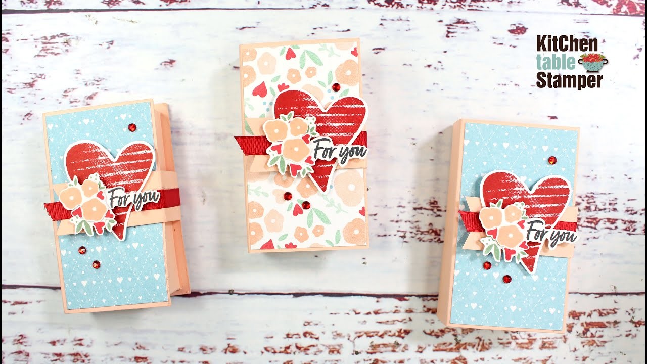 How to make a Valentine Treat Box with Stampin' Up! Country Bouquet Bundle Kitchen Table Stamper