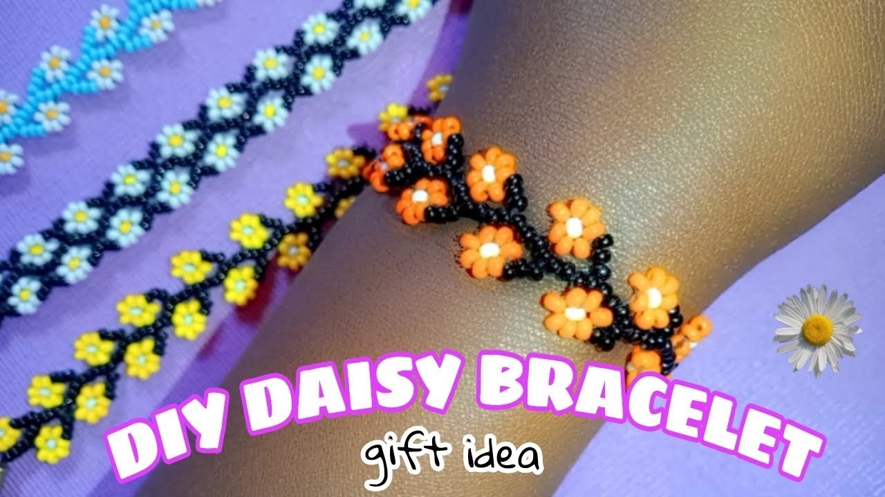 HOW TO MAKE BEADED BRACELET|flower bracelet|daisy bracelet #beadsjewelrymaking #friendshipbracelet