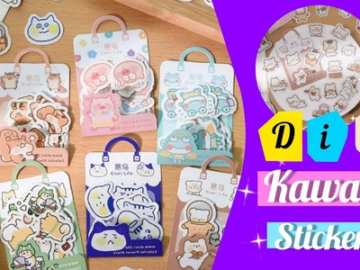 How to make kawaii stickers at home. Diy homemade kawaii stickers. easy cute stickers. paper craft