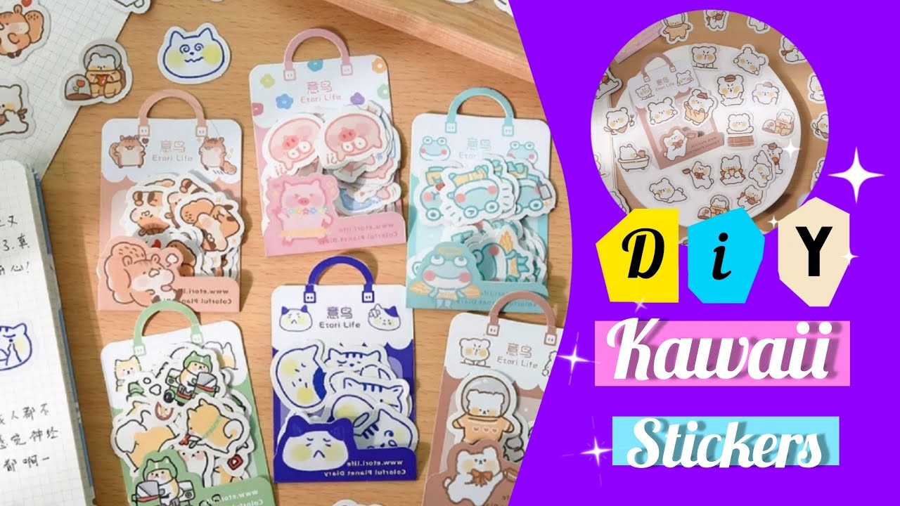 How to make kawaii stickers at home. Diy homemade kawaii stickers. easy cute stickers. paper craft