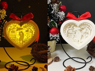 How To Make Mini Heart Papercut Lantern