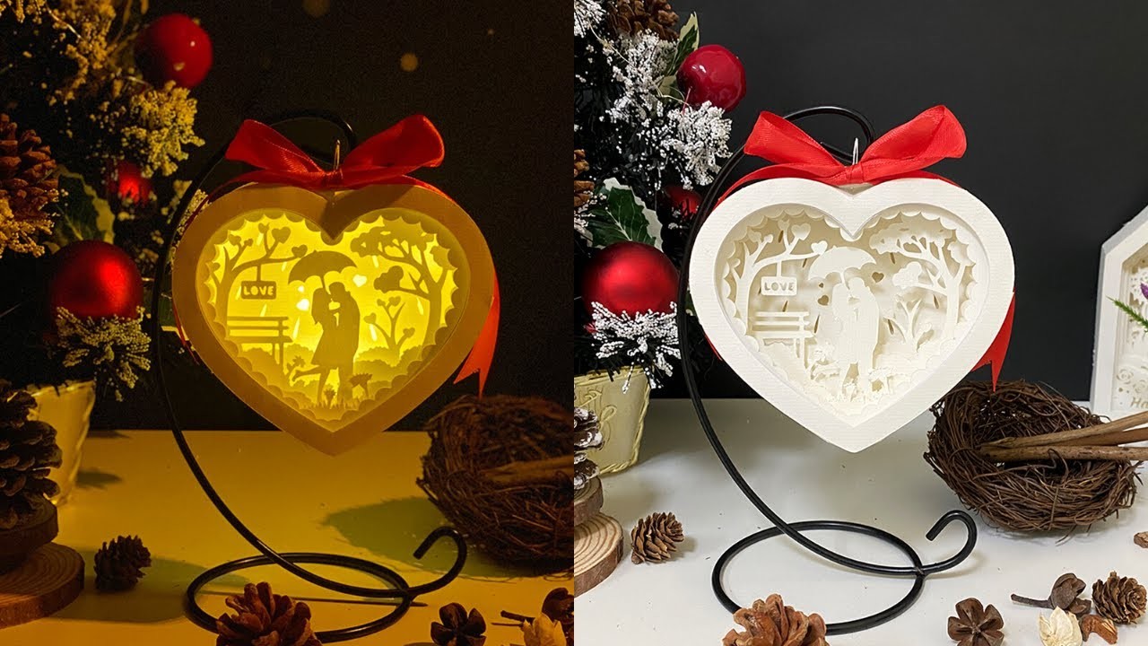 How To Make Mini Heart Papercut Lantern