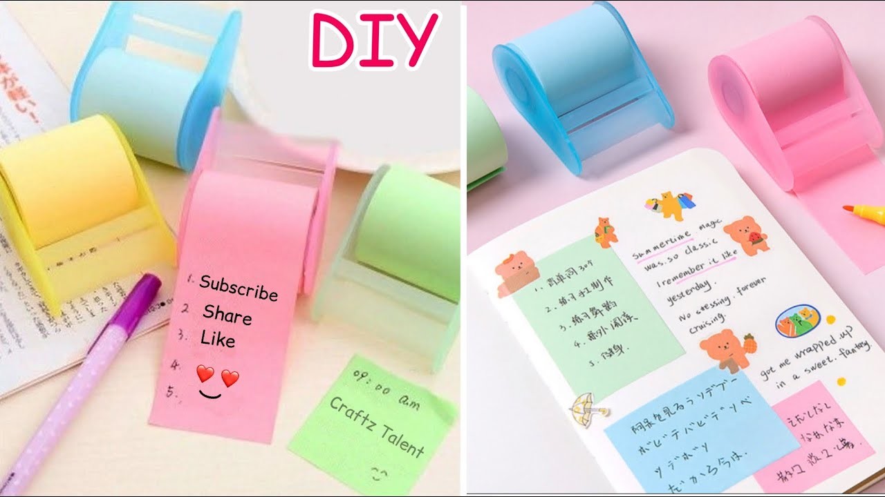 ????How to make Paper Sticky Notepads with Roll. Easy paper craft.handmade things. girl crafts.diy