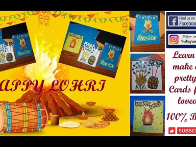 Lohri Special.Happy Lohri.Learn to make handmade cards on Lohri.Easy card for Lohri.Lohri Cards