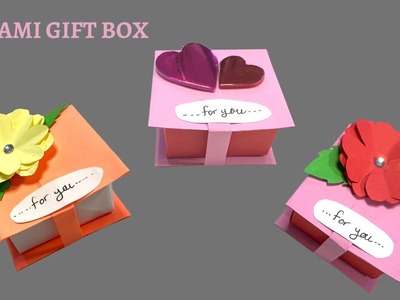 Origami gift box DIY how to make an easy origami gift box.DIY gift box ideas.handmade gift box idea
