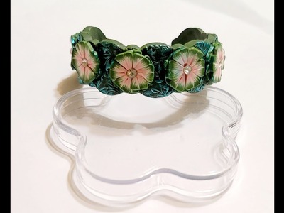 Polymer Clay Flower Cuff Bracelet