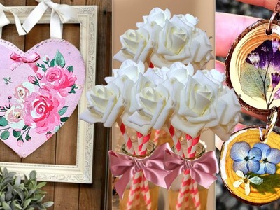 Shabby Chic DIY Decor ✨️ Valentines, Wedding, Mothers Day Craft Ideas. UV Resin Jewellery, Decoupage
