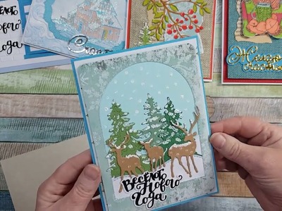 Six handmade postcards scrapbooking - easy and simple way