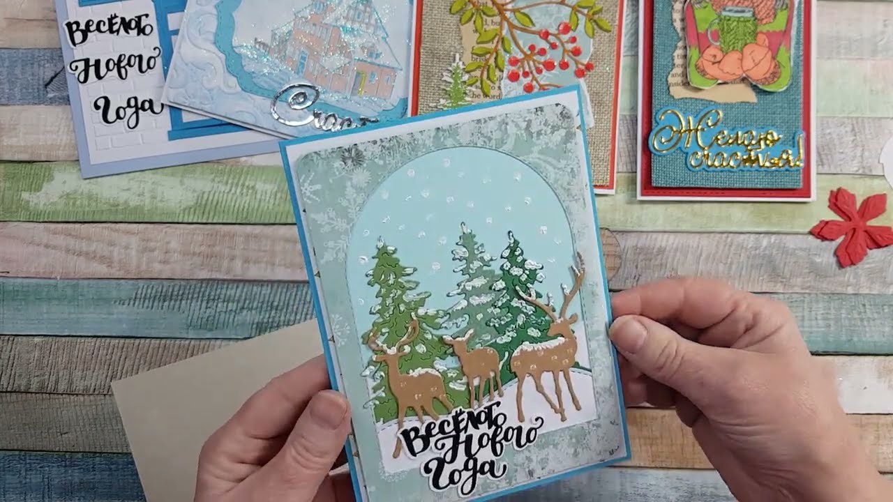 Six handmade postcards scrapbooking - easy and simple way