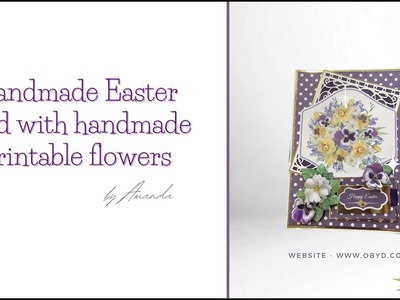Spring Bouquet Video handmade card with handmade printed flowers cut on my #Cameo #Pixscan Mat