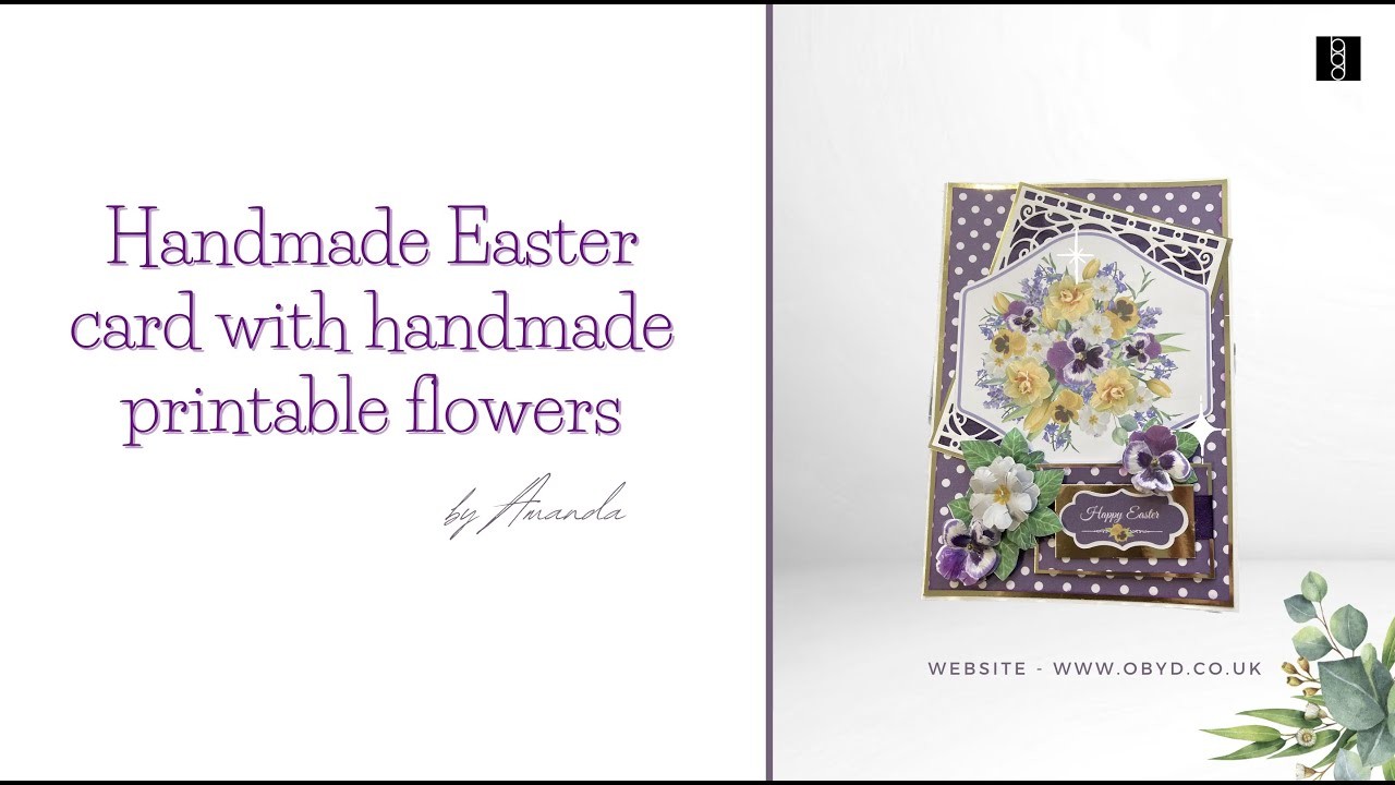 Spring Bouquet Video handmade card with handmade printed flowers cut on my #Cameo #Pixscan Mat