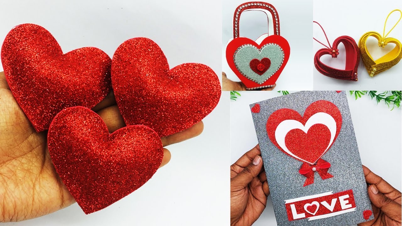 Valentine's Special Gift Ideas | Valentine Gift With Heart Shape Card, Bag, Twin Heart | DIY Crafts
