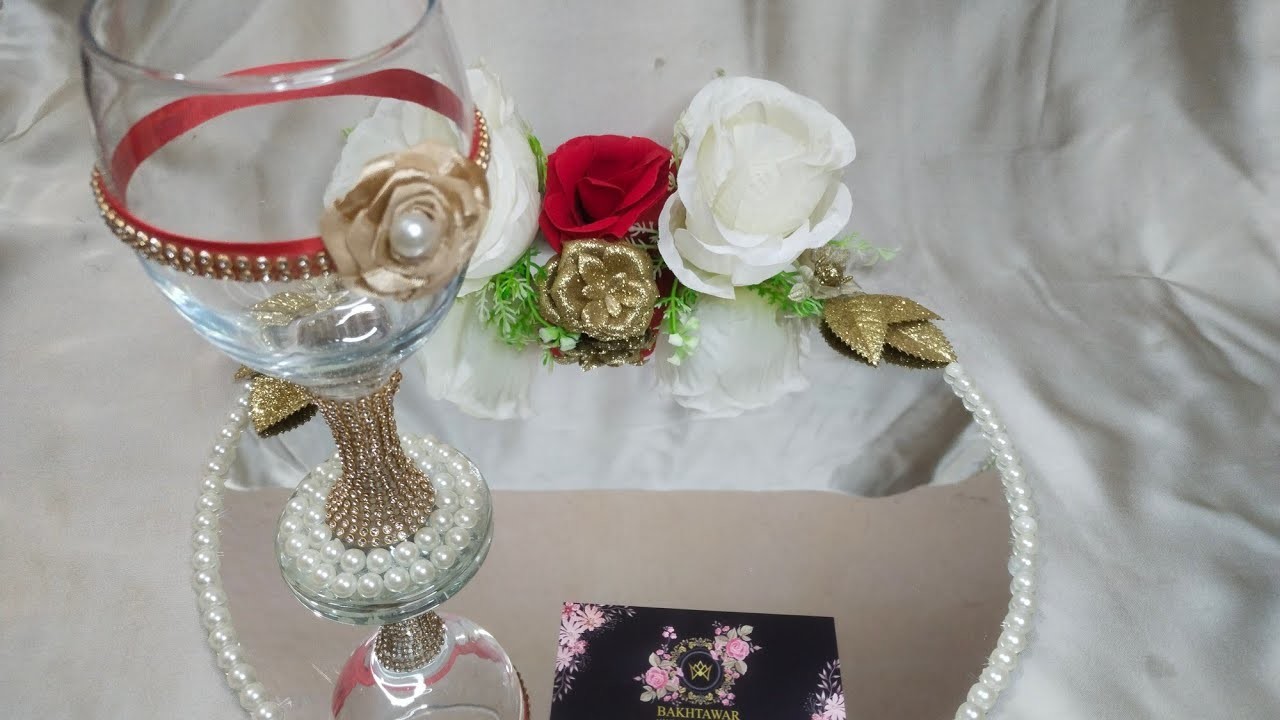 Very beautiful wedding glass decoration ideas |Doodh pilai k glass