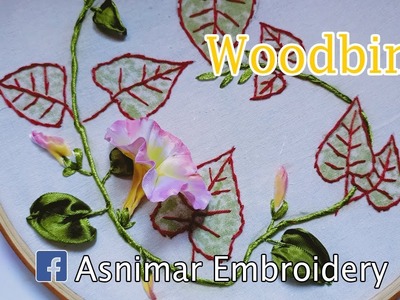 Woodbine Flower Ribbon Embroidery Design & Tutorial