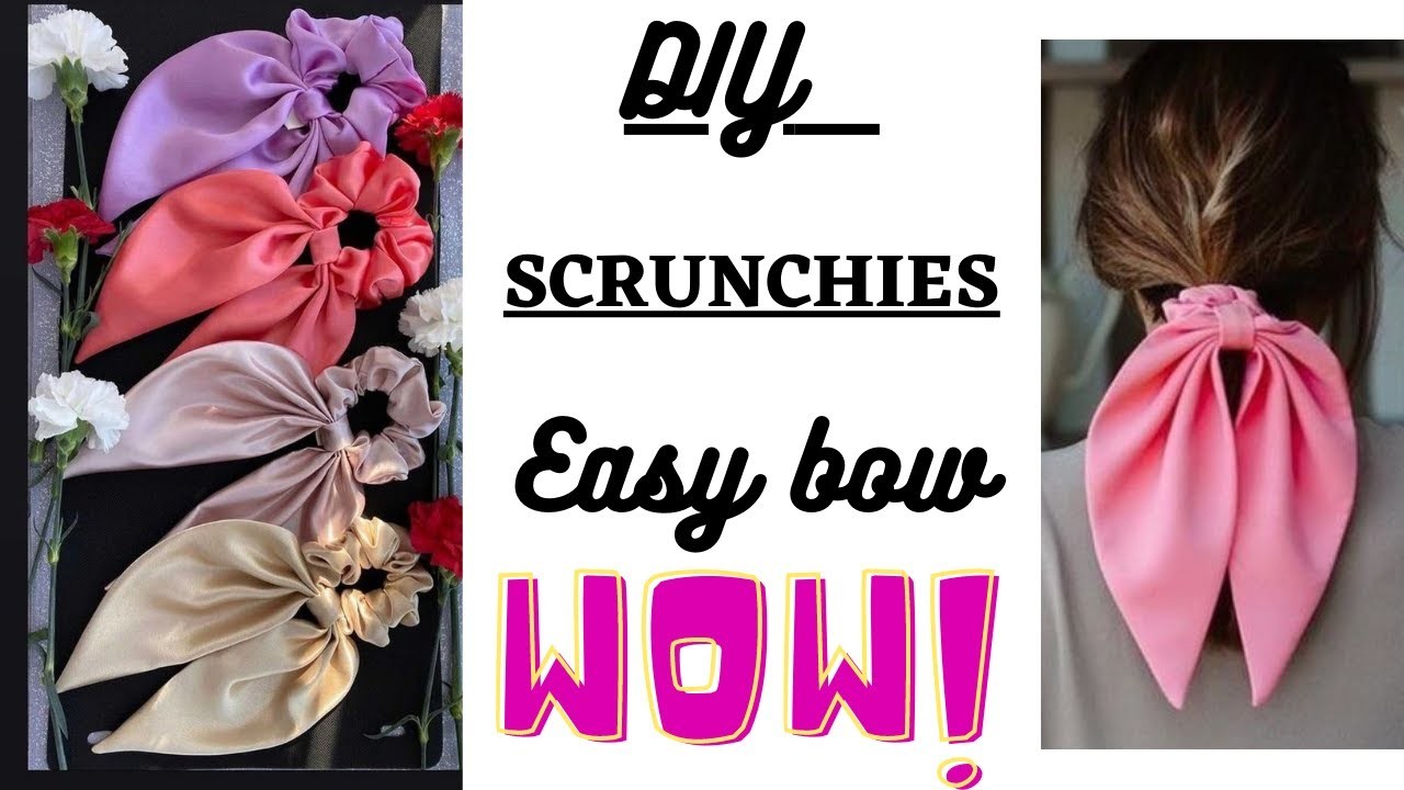 Wow???? DIY SRUNCHIES✔️Easy Bow.Easter Scrunchie Tutorial.DIY Hair Scarf