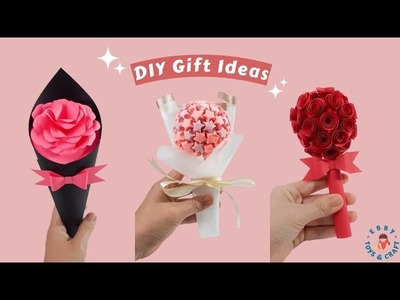 3 DIY Gift Ideas | Paper Flower Bouquet | Valentine Gift Ideas