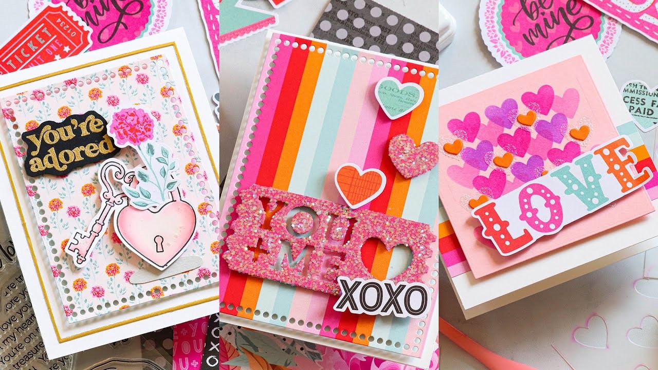 3 Ways to Make Love Cards with Simon's Limited Edition Valentine Kit!