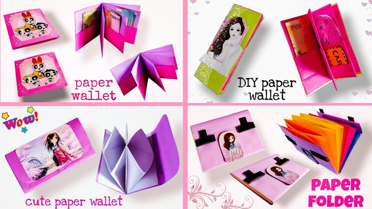 4 Easy DIY Paper Wallets | how to make paper wallet | DIY origami paper wallet | easy papercrafts