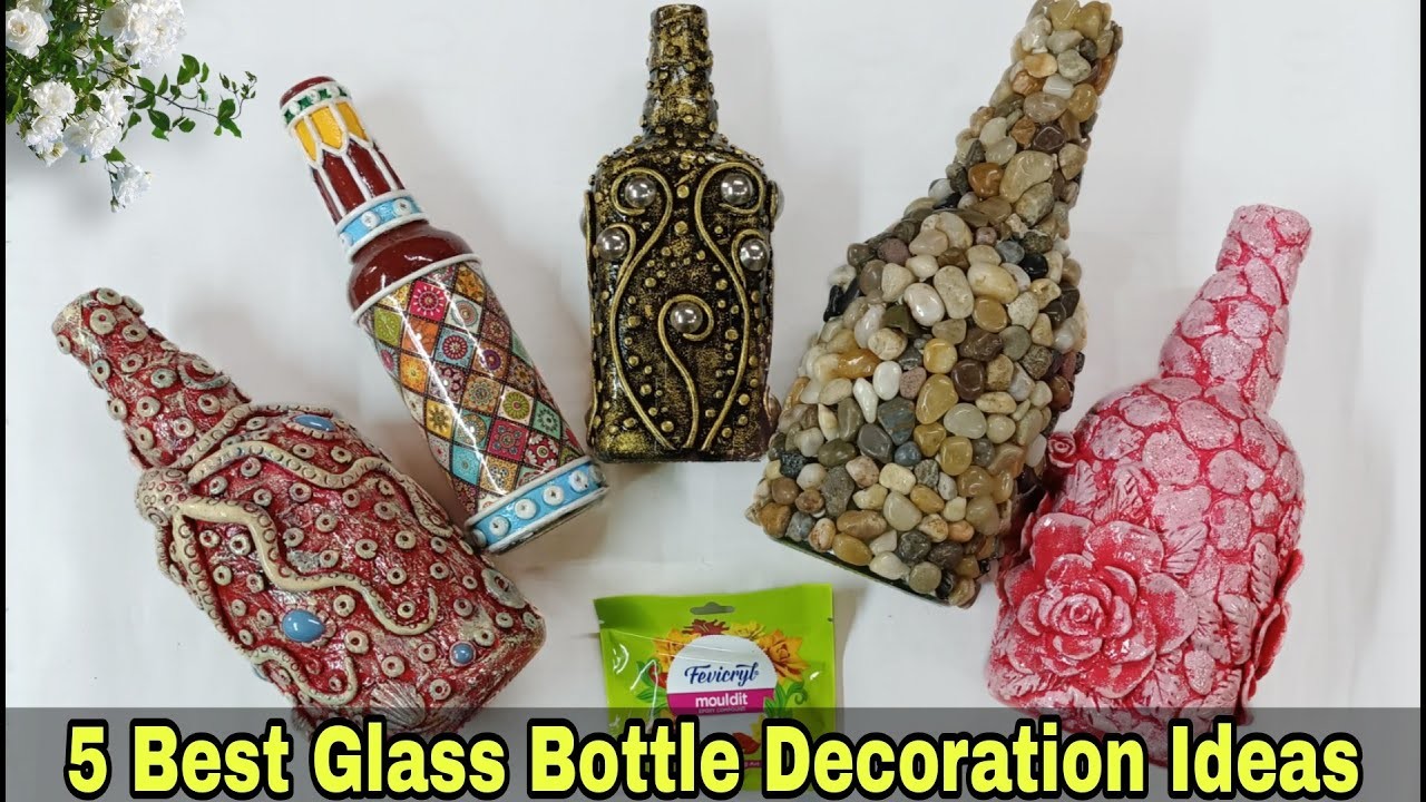 5 Amazing Glass Bottle Decoration Ideas | DIY Craft Bottle Art