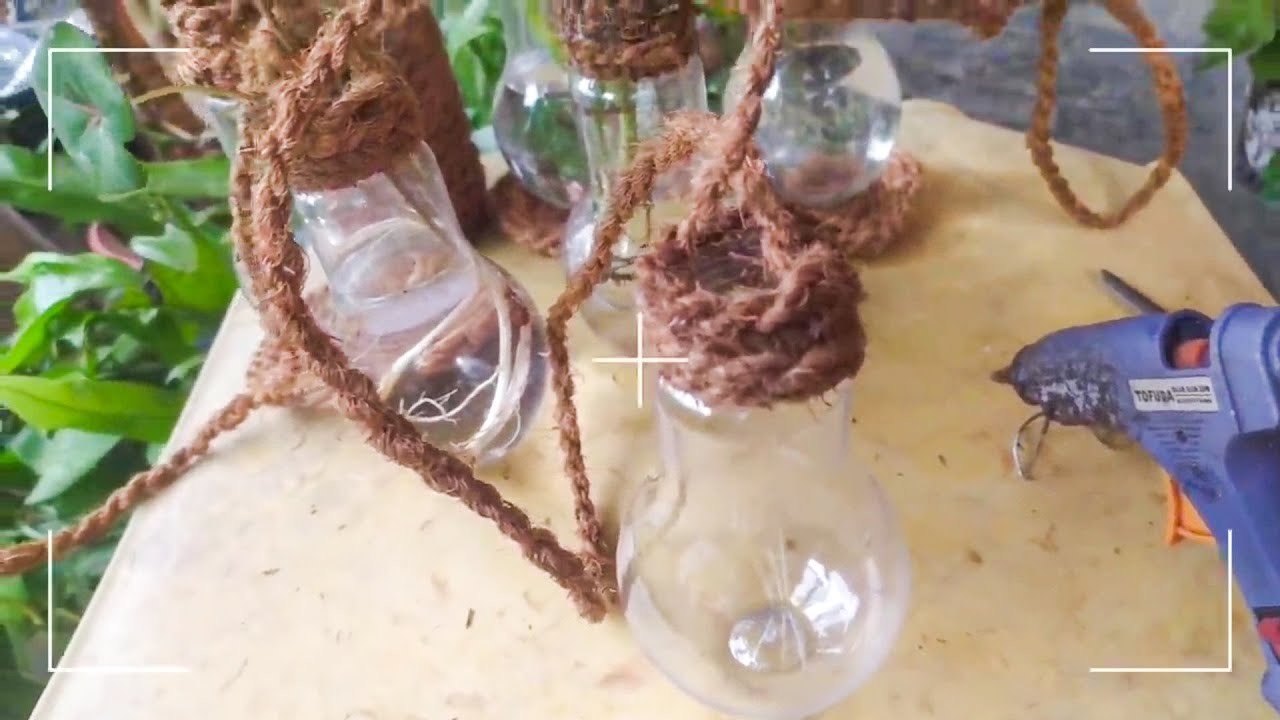 5 Minute Crafts DIY Unique Hanging Bulb Pot Ideas
