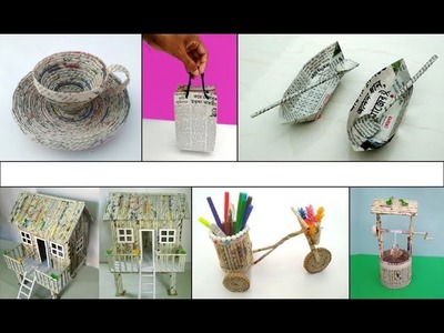 6 easy newspaper craft ideas | DIY newspaper crafts | Best out of waste