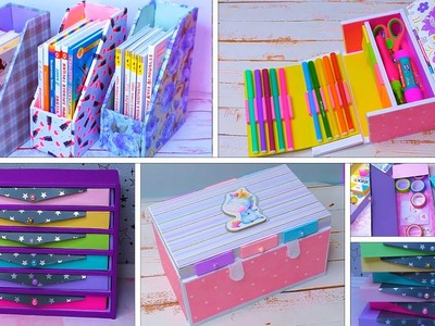 Amazing cardboard crafts. How to make a pencil case and storage organizer