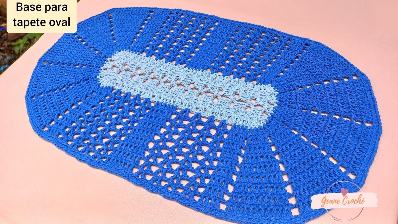 Base para tapete oval Alice #crochet #artesanato