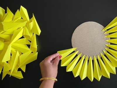 Beautiful Paper Flower Wall Hanging. Paper Craft For Home Decoration. Sunflower Wall hanging. DIY
