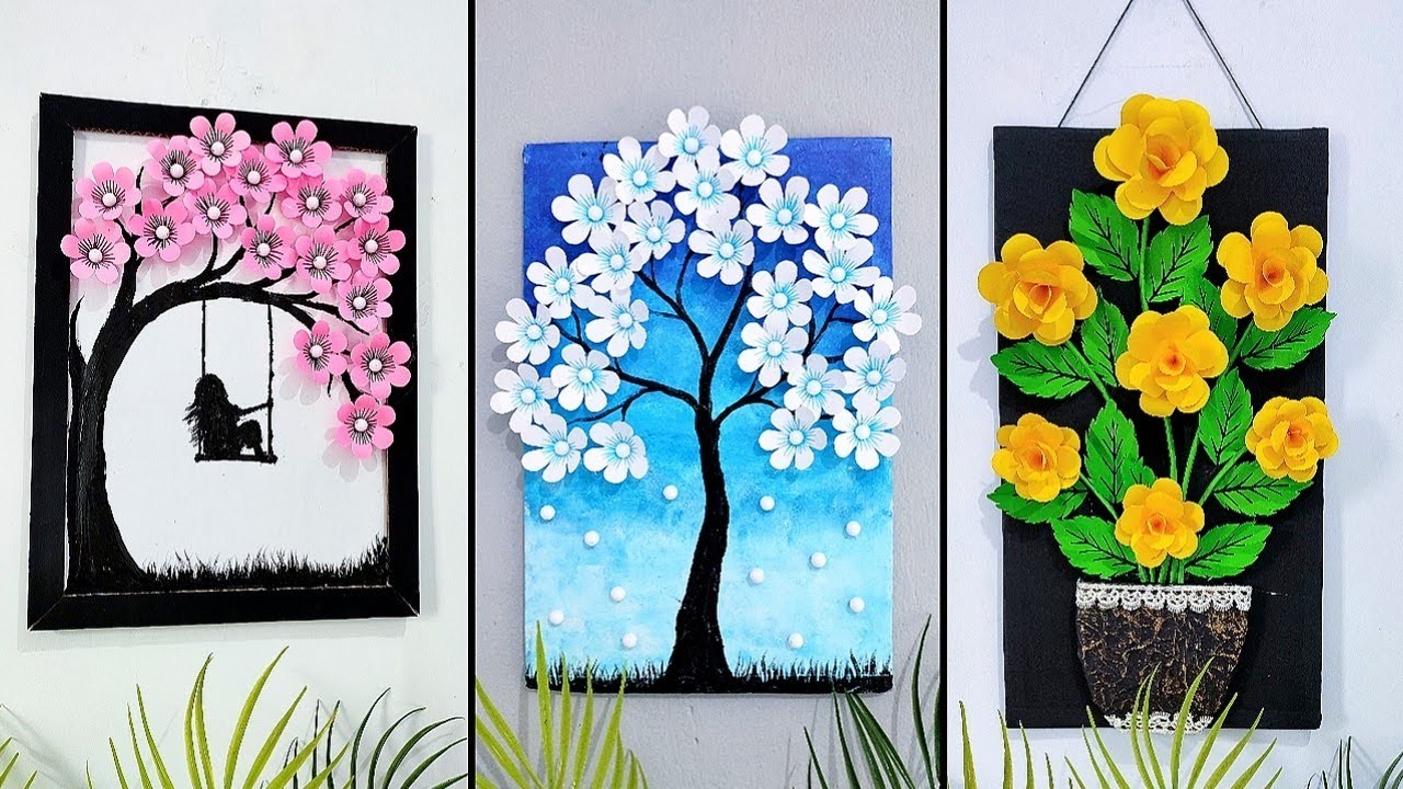 Best paper craft for home decor | Paper flower wall decor | Unique wall hanging craft | Room decor