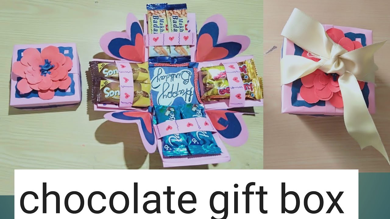 Birthday chocolate gift box kaise banaye  explosion box