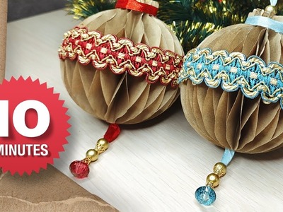 Christmas Decoration idea with Affordable materials | DIY Honeycomb Christmas Ornaments
