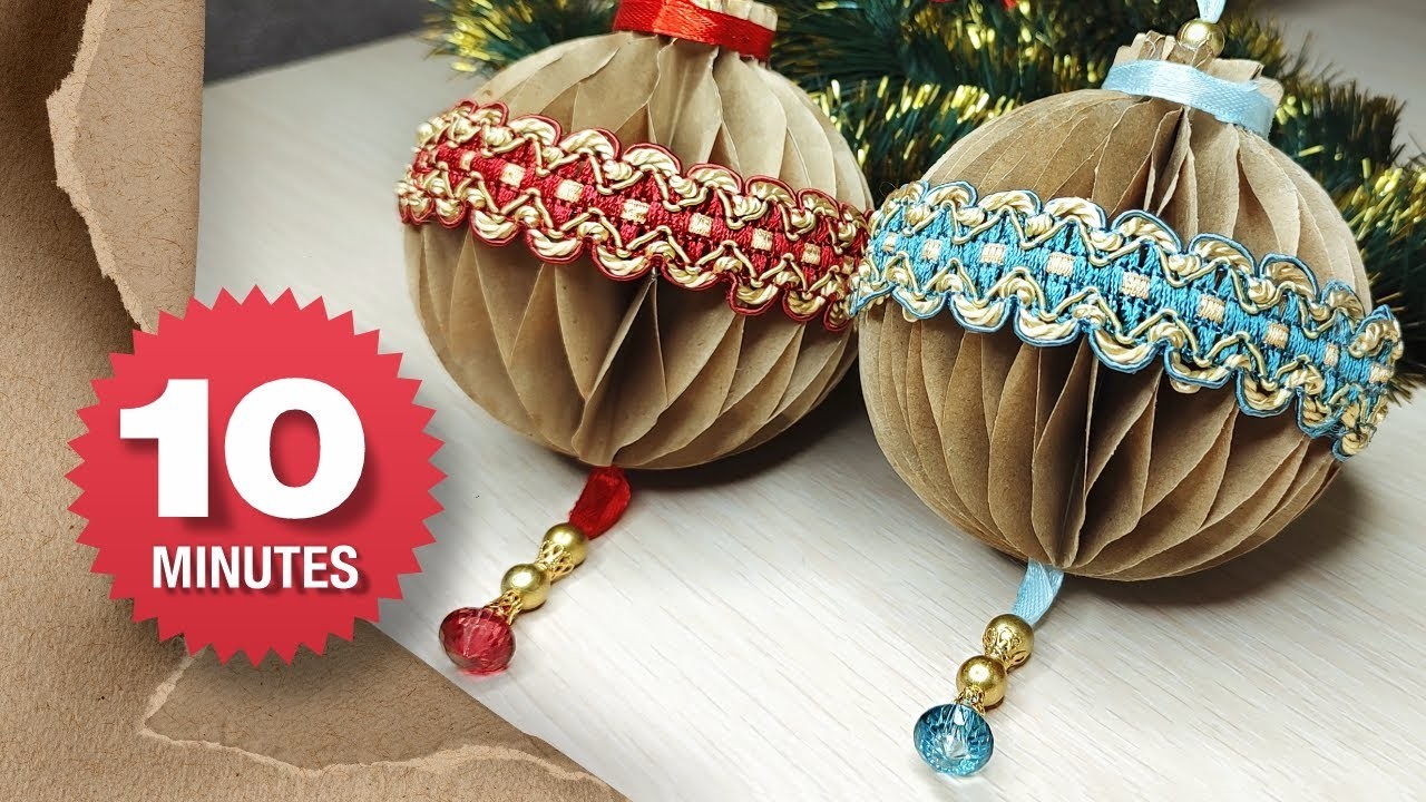 Christmas Decoration idea with Affordable materials | DIY Honeycomb Christmas Ornaments