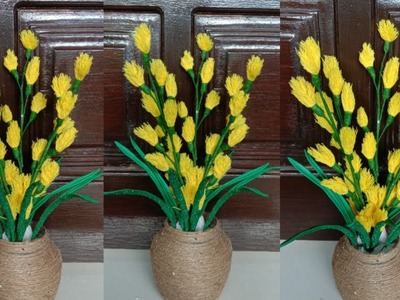 Design Flowers from Cotton Rope | Catton Rope DIY | Bunga dari Tali Katun