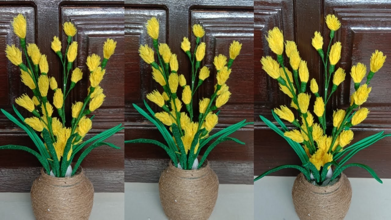 Design Flowers from Cotton Rope | Catton Rope DIY | Bunga dari Tali Katun