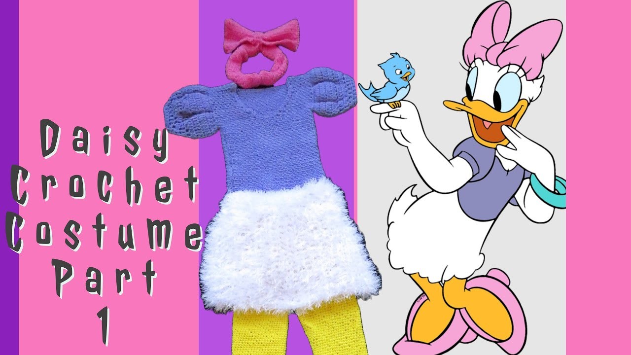 DIY Crochet Costume.Cosplay Daisy Duck - For Women & kids (Part-1) | E7dition Handmade Designs