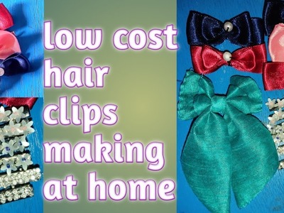 Diy hair clips|| diy bow hair clip|| handmade hair clips || low budget hair clips making at home