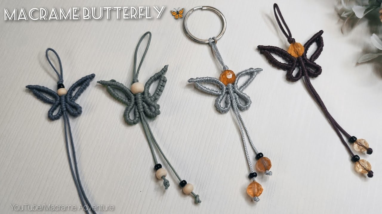 DIY Handmade Macrame butterfly ???? keychain