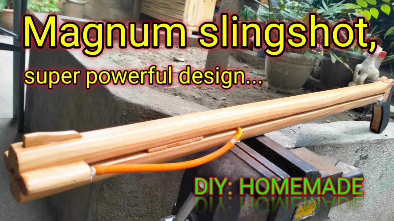 DIY: How to create wooden Magnum slingshot, design Homemade.